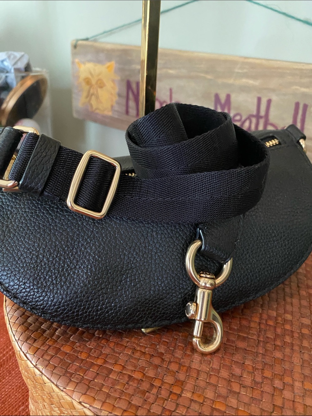Coach Black Pebbled Leather Bethany Belt Sling Bag with Gold Hardware - Picture 5 of 10
